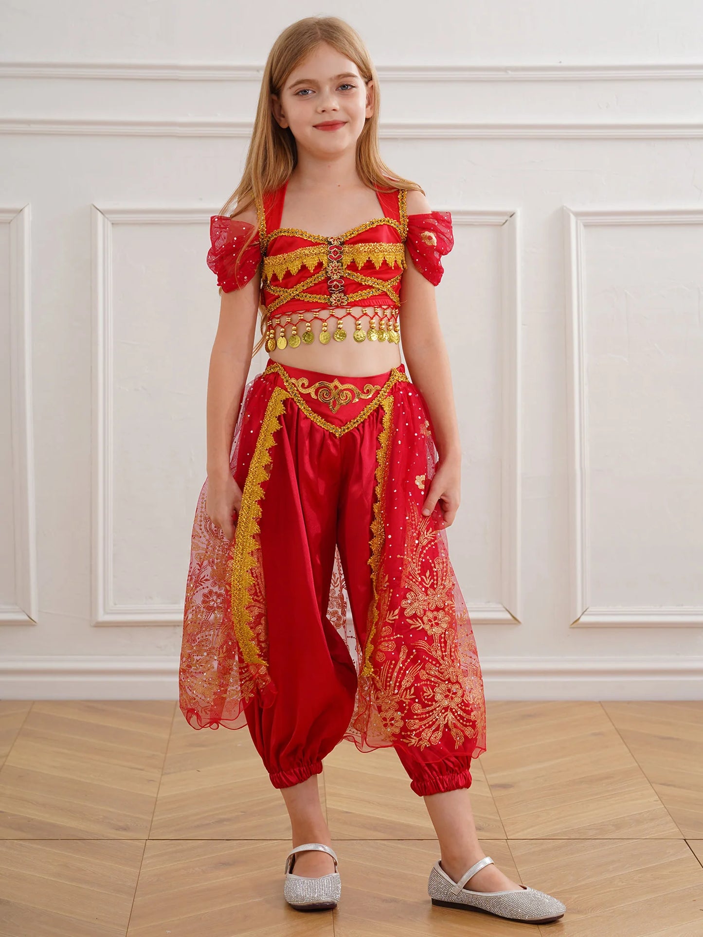 Kinder Mädchen arabische Prinzessin Kostüm Märchen Magie Charakter Kostüm für Halloween Geburtstag Cosplay Party Karneval