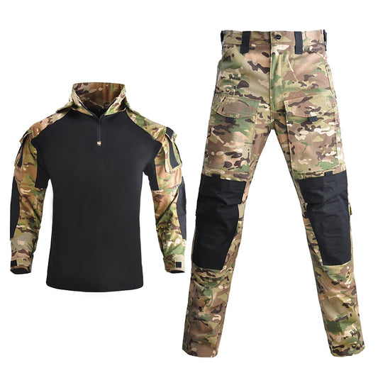 Tactical Shirt or Pants Long Shirt Hiking Hood Shirt with Pads Combat Pants Military Hiking Men Clothing Fishing Shirt Hunting