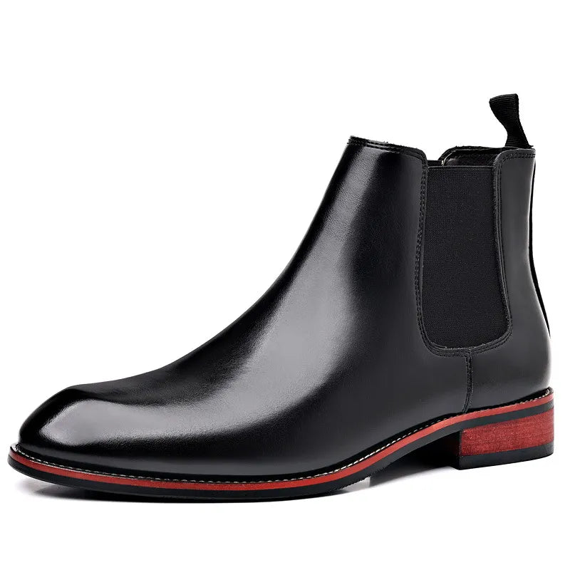 Men's Classic Retro Chelsea Boots Mens Fashion Leather Ankle Boots Men British Style Short Boots High-top Casual Shoes