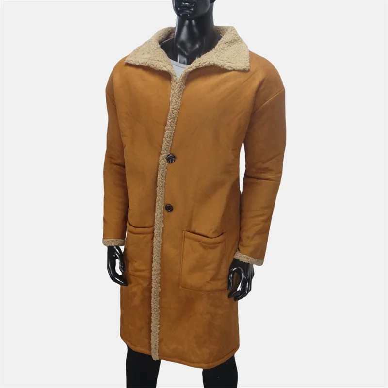 Winter X-lange Mantel männer Verlängert Windjacke Fleece Mäntel Warme Winddicht Kältebeständig Jacke Revers Übergroßen Herren Kleidung S-5XL