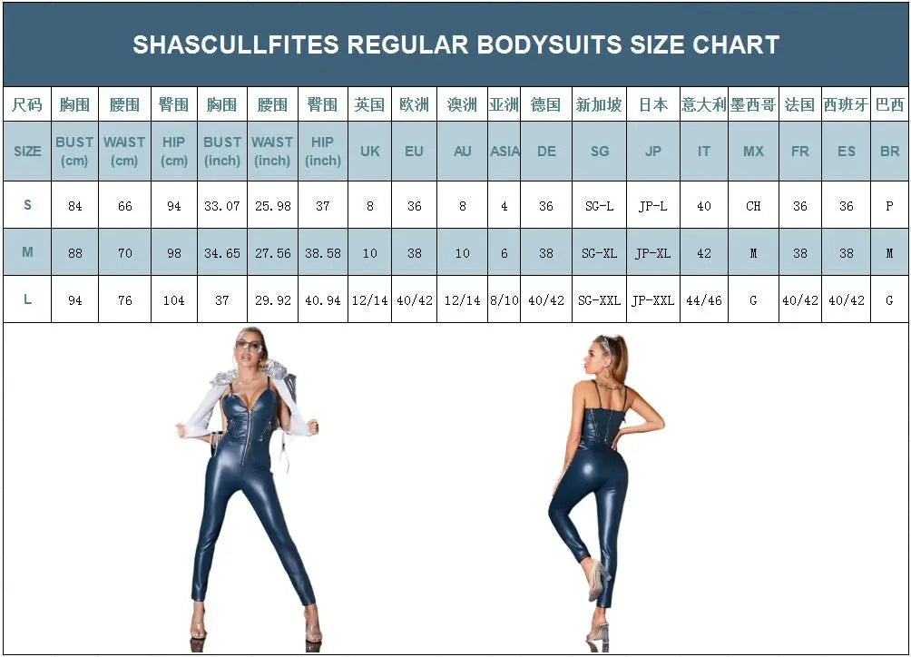 Shascull fites regelmäßige schwarze Camo Catsuits Langbein Overalls Frauen Front Reiß verschluss Body suits Body Shaper