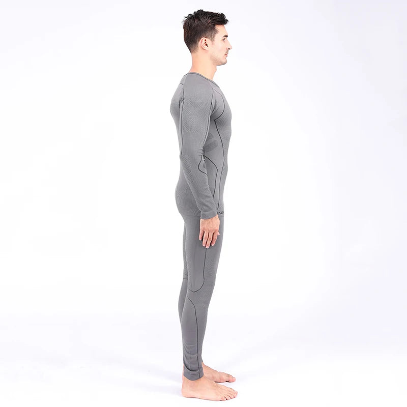 Outdoor Men's Thermal Underwear Men Seamless Long Johns Tight Function Breathable Training Cycling Sports Thermal Suit T3F201