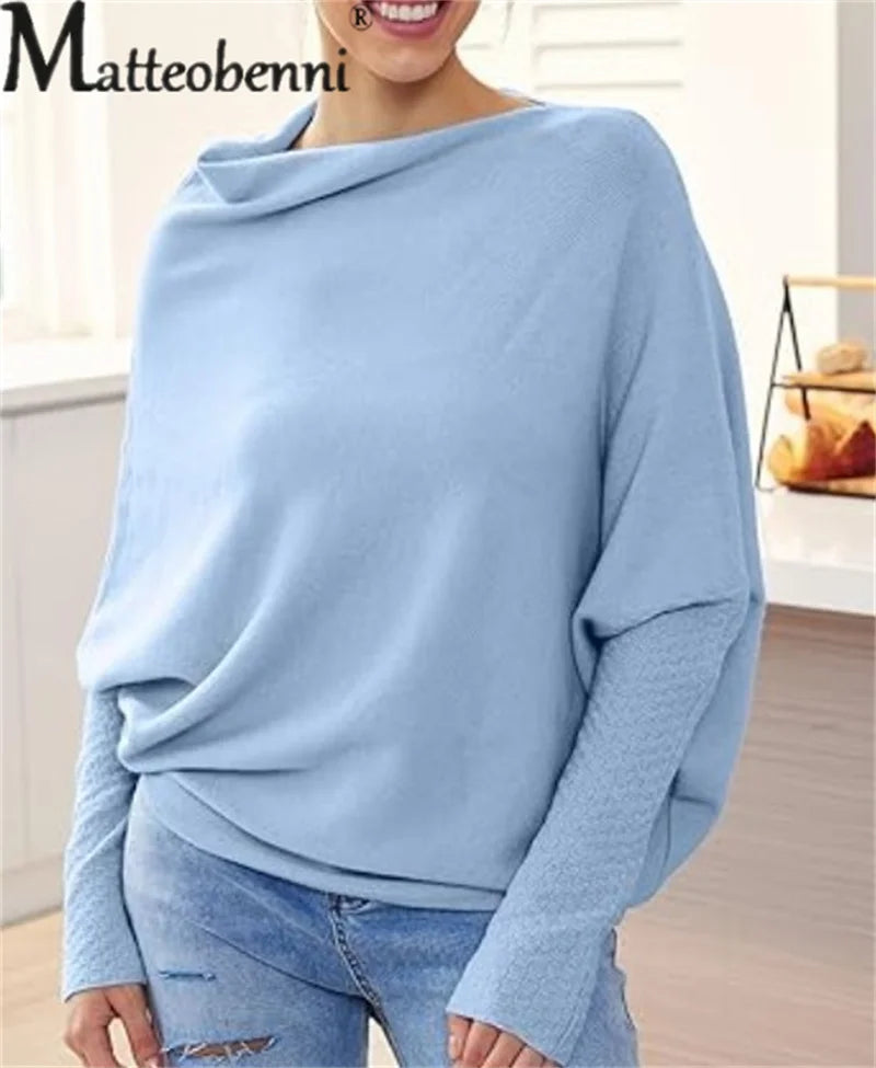 Frauen eine Größe lose Pullover Pullover einfarbig Pullover mit Rundhals ausschnitt Strick pullover weibliche bequeme Pendler lässige Strickwaren