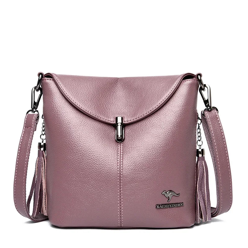 Leder Lässige Umhängetaschen für Frauen 2024 Damen Luxus Designer Handtasche Hohe Qualität Schulter Tasche Sac Cross Body Tasche Frau