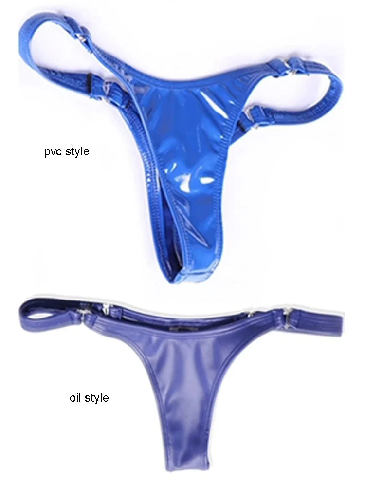 S-XXL Wet Look PVC Thong And G String Matt Shiny PU Leather Bikini Briefs Tangas Women Sexy Calcinha Underwear Bragas Lingerie