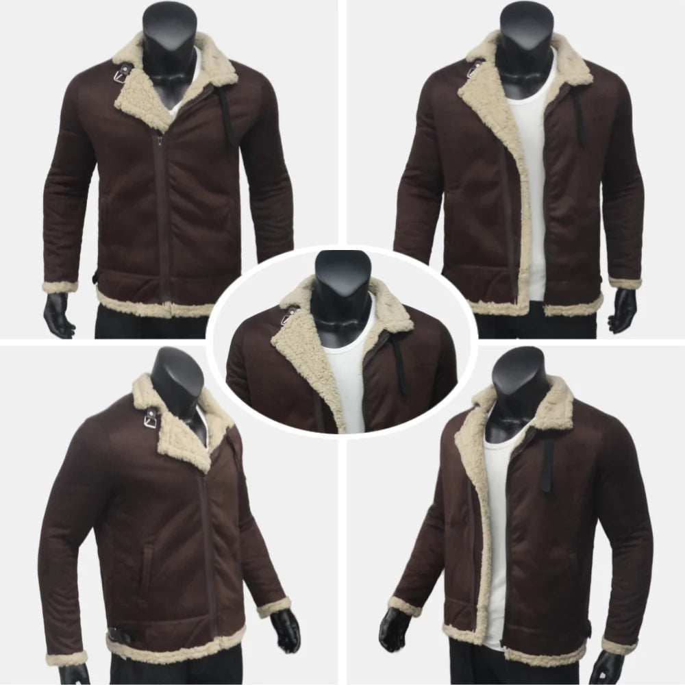 Wildlederjacke für Herren, Winter, leicht, warm, Fleecemantel, kältebeständig, Reißverschluss, Herrenbekleidung, Oberbekleidung aus synthetischer Wolle, M-5XL