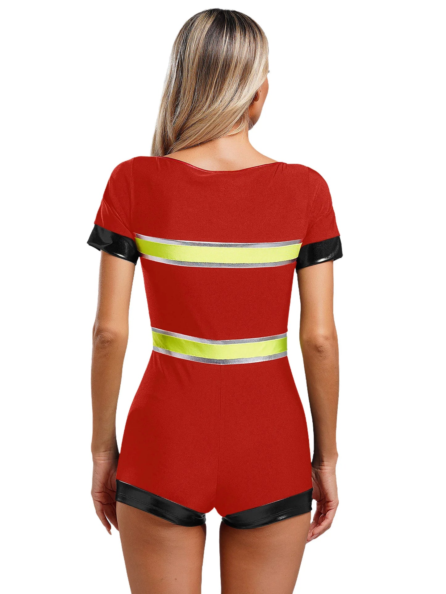 Damen Feuerwehr mann Kostüm Feuer Kapitän einteiligen Overall Bodysuit Stram pler für Halloween Cosplay Party Rollenspiel Kostüm verkleiden