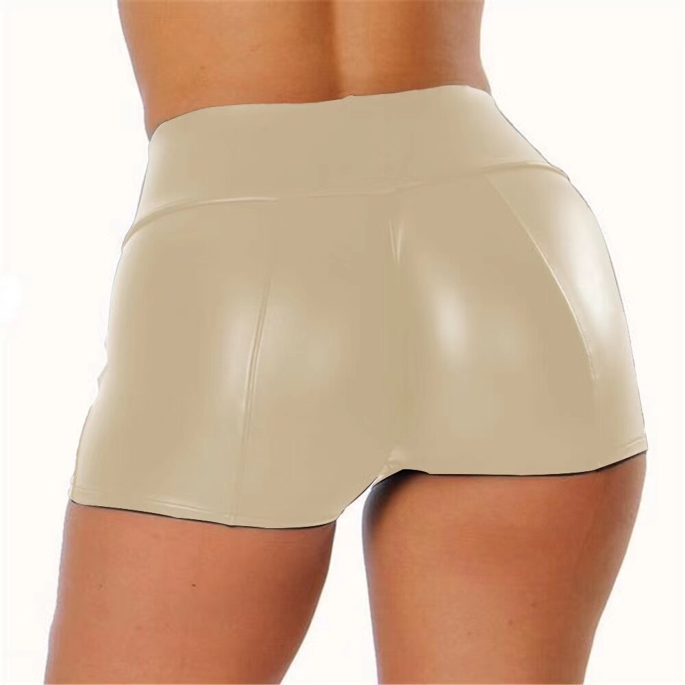 Summer Women Plus Size PU Leather Shorts Black Sexy Bodycon Flexible Faux Leather High Waist Shorts Slim Hot Pants 4XL Custom