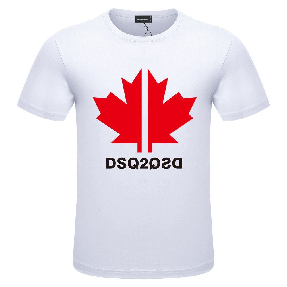 T-Shirts DSQ2 Brand Cotton Mens Fashion Casual T-shirt Short Sleeve T-Shirt Maple Leaf DSQ2 Letter Print Street Hip Hop T-Shirt