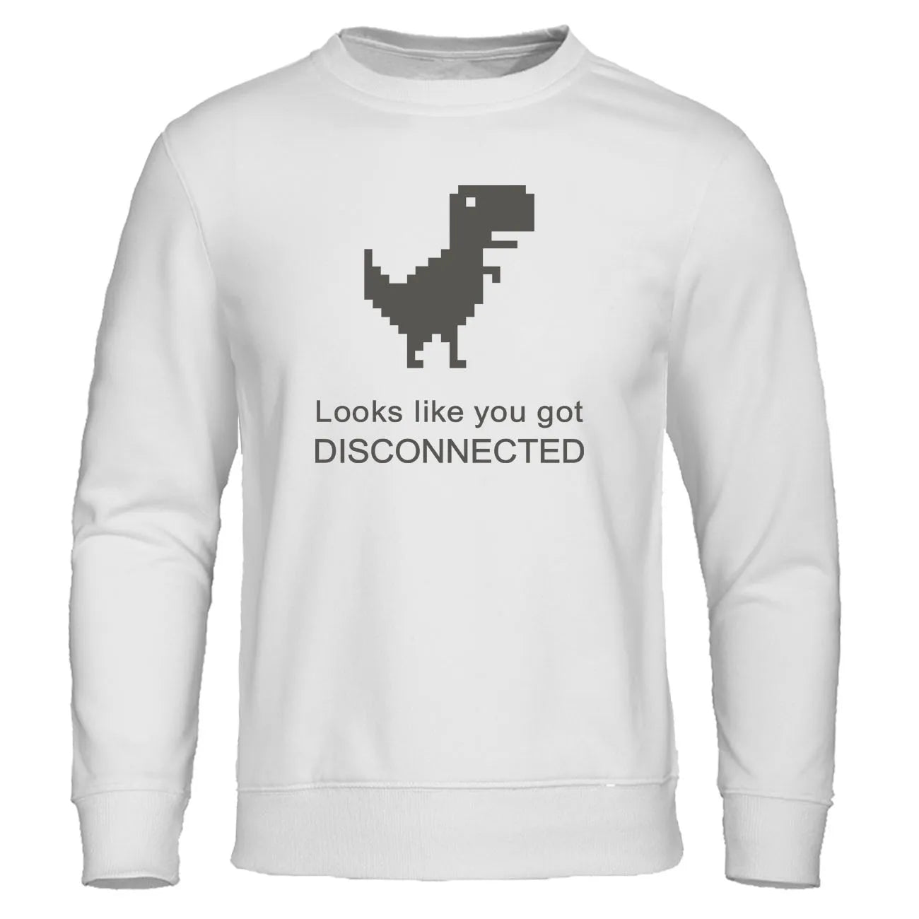 Looks like you got disconnected Print Hoodie Sweatshirt Mens Cartoon Internet Dinosaur Men Hoodies Autumn Pullover Streetwear