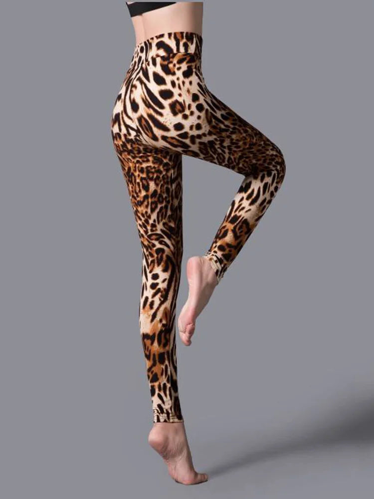 CUHAKCI High Waist Animal Printed Leggings Soft Stretchy Women Sexy Leopard Print Pencil Pants Sport Fitness Yoga Leggings S-2XL