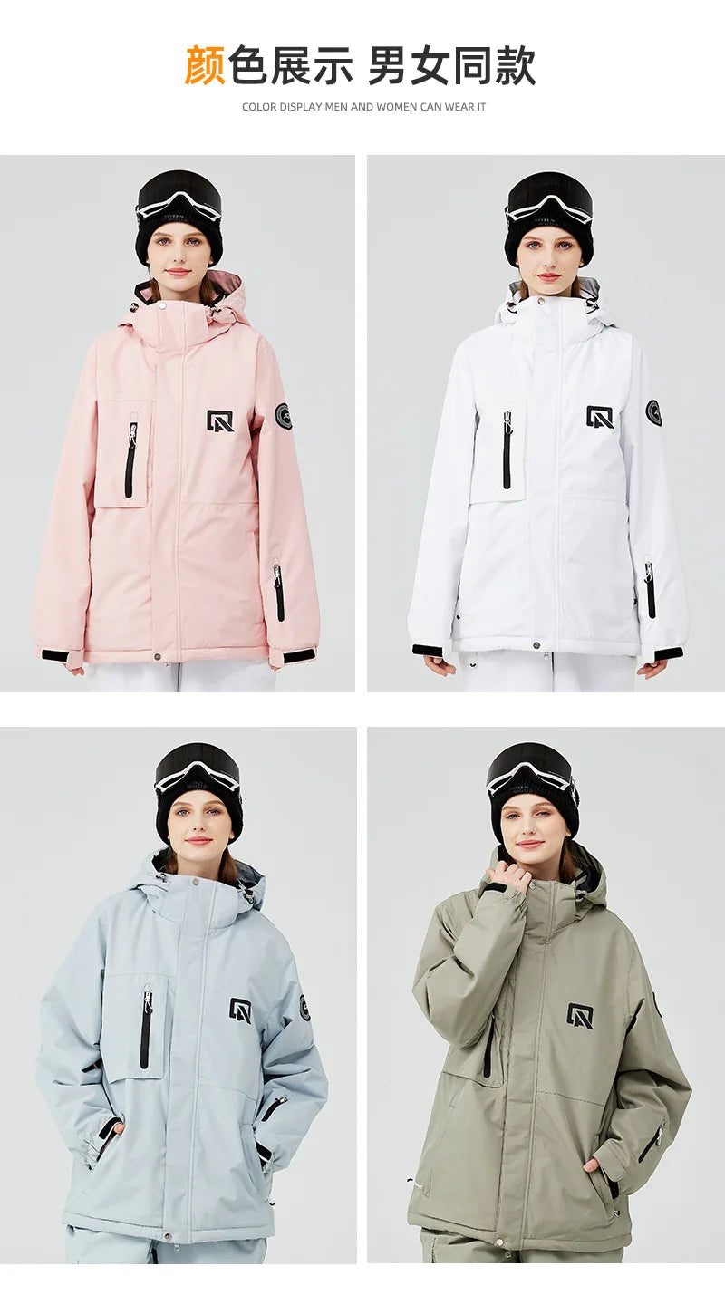 Neuankömmlinge Damen Ski anzug Winter Outdoor Schnee tragen wasserdicht wind dicht verdickt warme Herren Ski jacke Hosen Set Arbeits stil