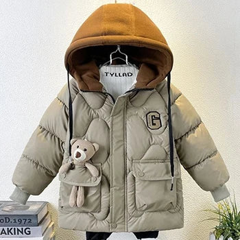 Warm halten Winter Jungen Jacke wasserdicht Mode Baby Mantel Kapuze Reiß verschluss Jungen Oberbekleidung Geburtstags geschenk 4 6 8 10 Jahre Kinder kleidung