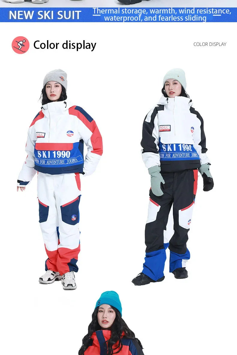 2024 New Women's Ski Suits Winter Thermal Thickened Snowboarding Suits Waterproof Windproof Outdoor Sports Skiing Clothes Pants