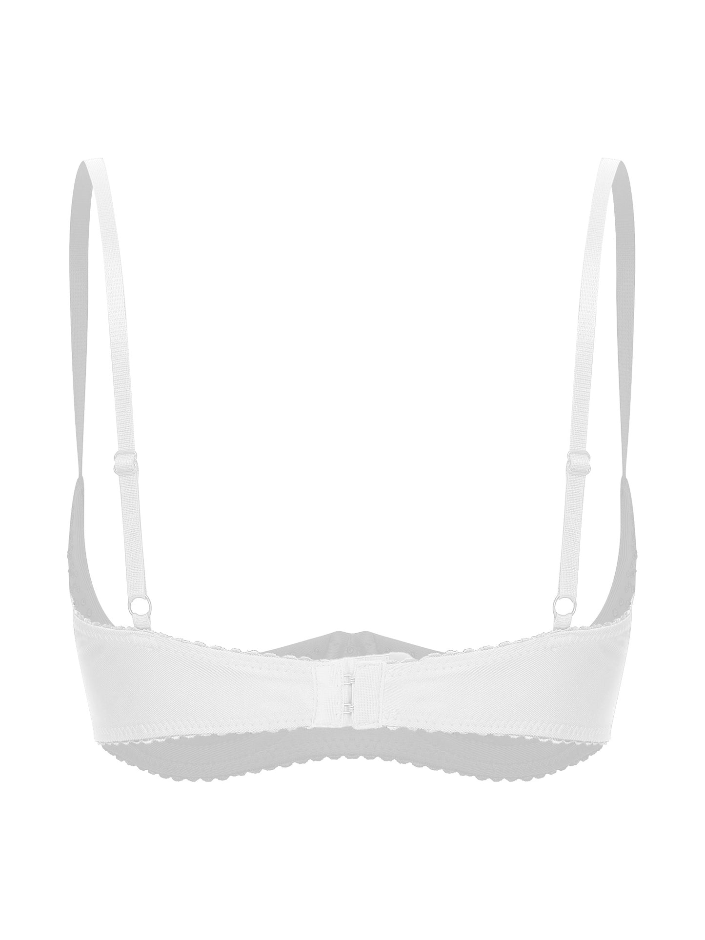 Damen Balcon ette funkelnden Strass Demi Cup Bügel ungefüttert Push-up Regal BH nicht gepolsterte Bra lette Dessous Unterwäsche