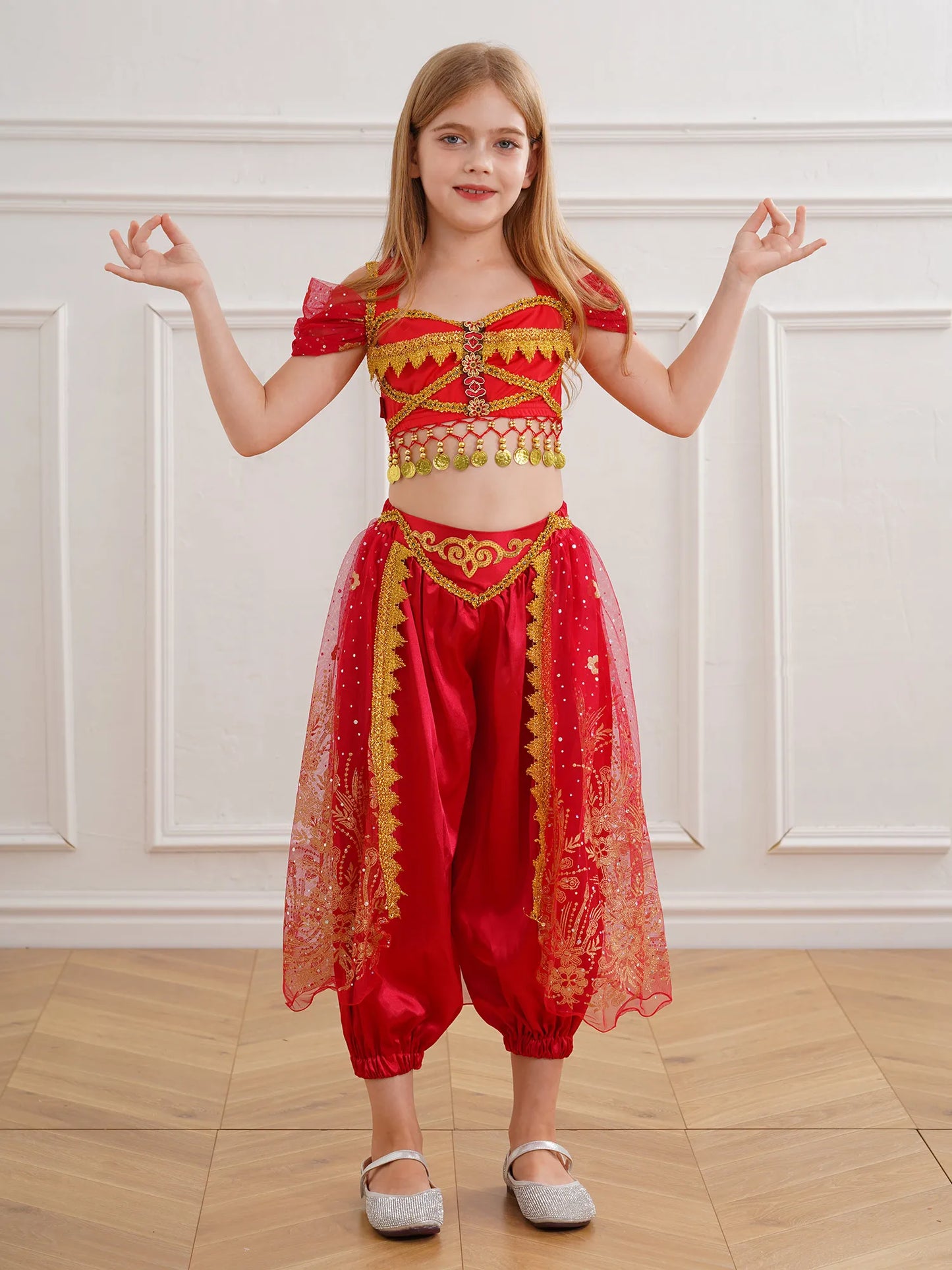 Kinder Mädchen arabische Prinzessin Kostüm Märchen Magie Charakter Kostüm für Halloween Geburtstag Cosplay Party Karneval