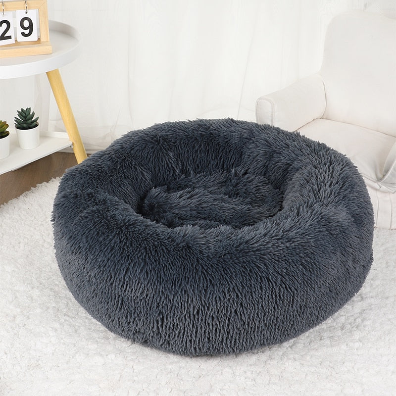 Dog Bed Donut Big Large Round Basket Plush Beds for Dogs Medium Accessories Fluffy Kennel Small Puppy Washable Pets Cat Products