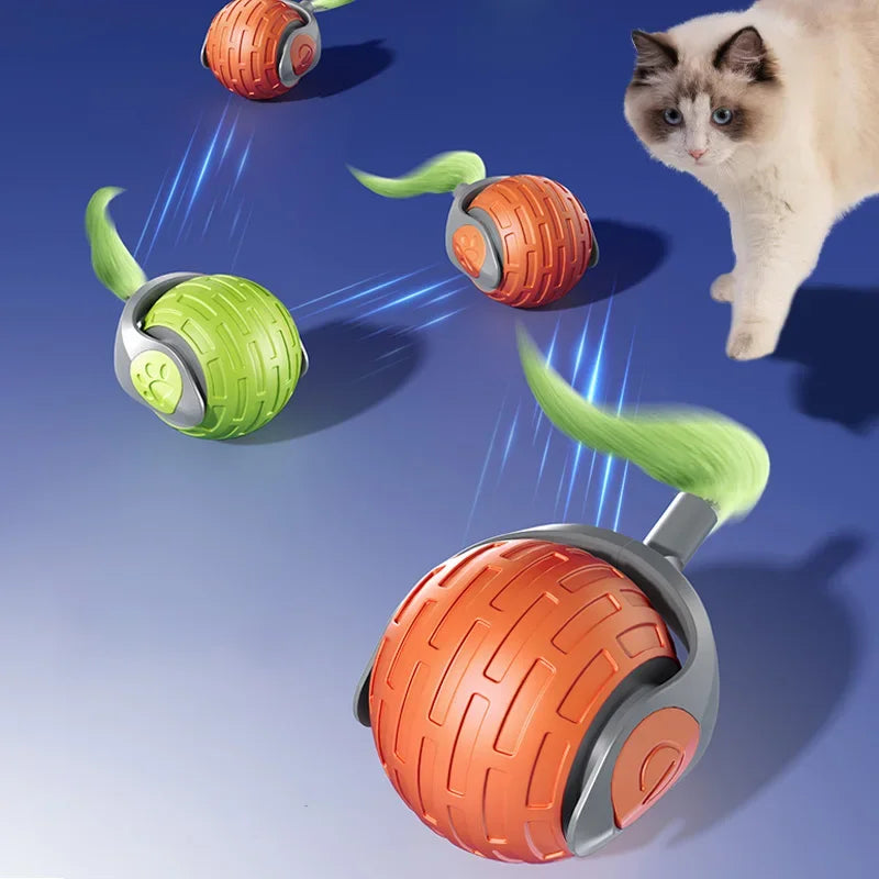 Intelligentes Katzenspielzeug, Haustierspielzeug, automatischer rollender Ball, gefälschter Schwanz, wiederaufladbar, elektrisches Haustier, interaktives Spielzeug, Hund, Katze, imitiert Maus