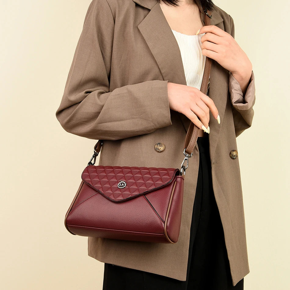 Simple Crossbody Bags for Women High Quality Leather Handbags Purses Luxury Designer 2023 Fashion Ladies Shoulder Messenger Bags