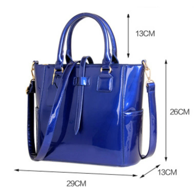 TRAVEASY 2023 Ladies Bag Three-Piece Set Mother Bag PU Fashion Women's Handbag Shoulder Women Bag Bright Leather Card Bags New