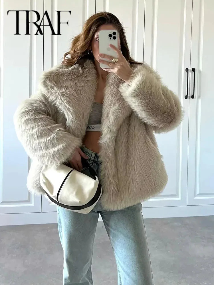 ONKOGENE Metall Farbe Pailletten Gewebte Jacke Für Frauen Lose Stehkragen Langarm Mantel 2023 Herbst Winter Chic Weibliche Oberbekleidung