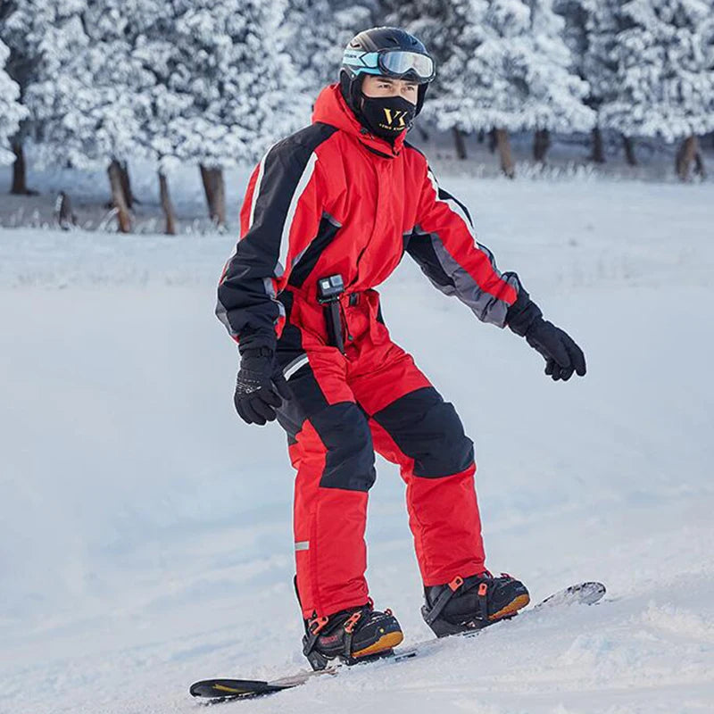 Schnee Skifahren Overalls Overall Warme Wasserdicht Mit Kapuze Mann Fleece Kleidung Männer Sport Winter Frauen Snowboarden Männlichen Schneeanzüge