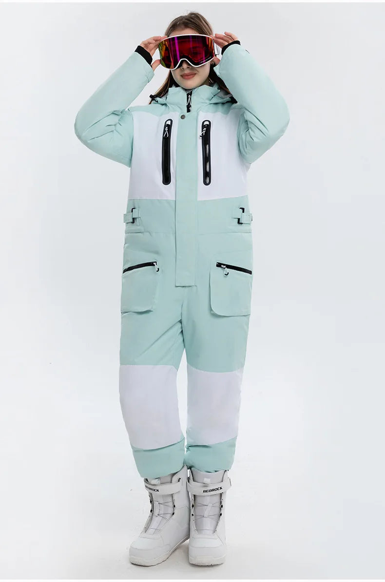 Frauen Winter Onesies Ski Anzug Im Freien Snowboard Jacke Hosen Herren Windproot Schnee Mantel Warme Isolierte Ski Overall Schneeanzug