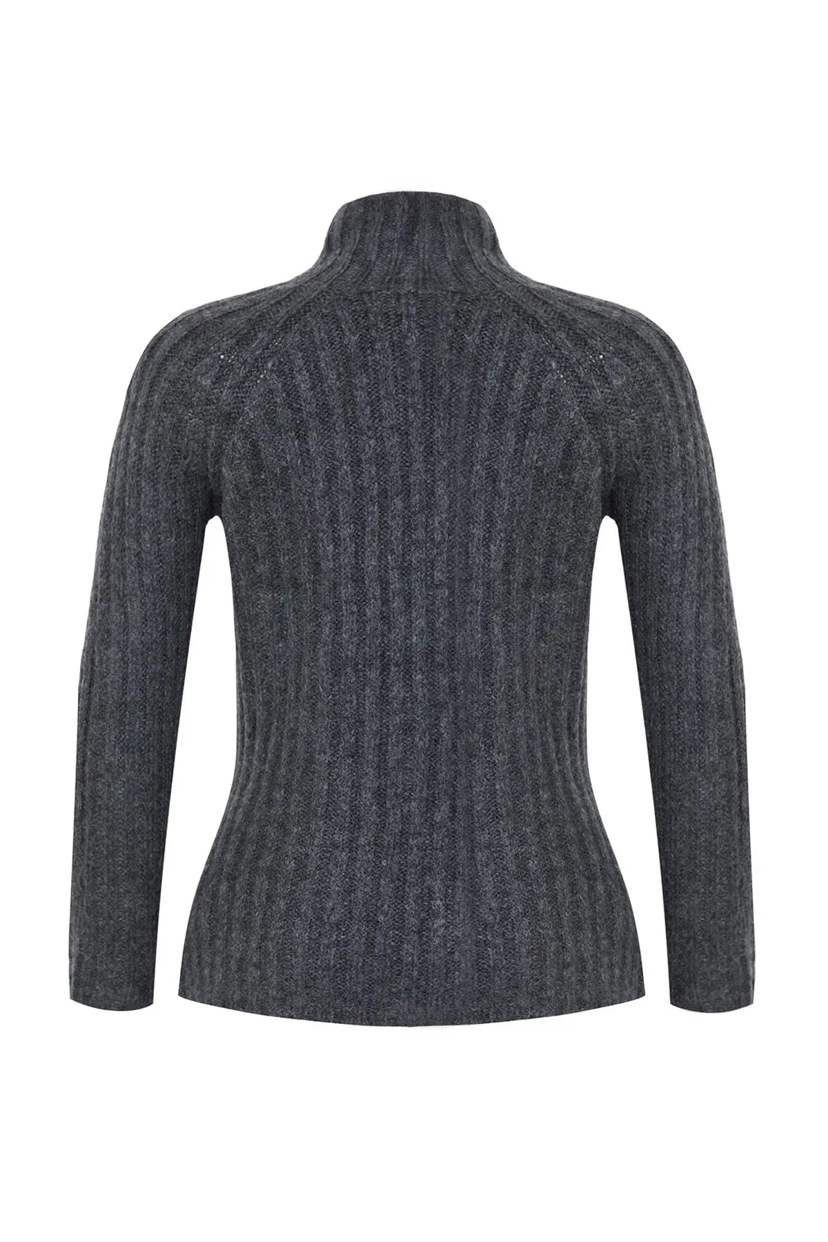 Trendyol TYZA Damen-Pullover, Stehkragen, Zopfmuster, lässige Strickwaren, reguläre Passform, Raglanärmel-Pullover und Pullover