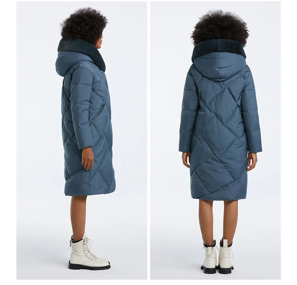 MIEGOFCE 2024 Winter Baumwolle Parka Mode Faux Pelz Kragen Langarm Warme frauen Mantel Winddicht Stepp Kapuze Jacke D23708