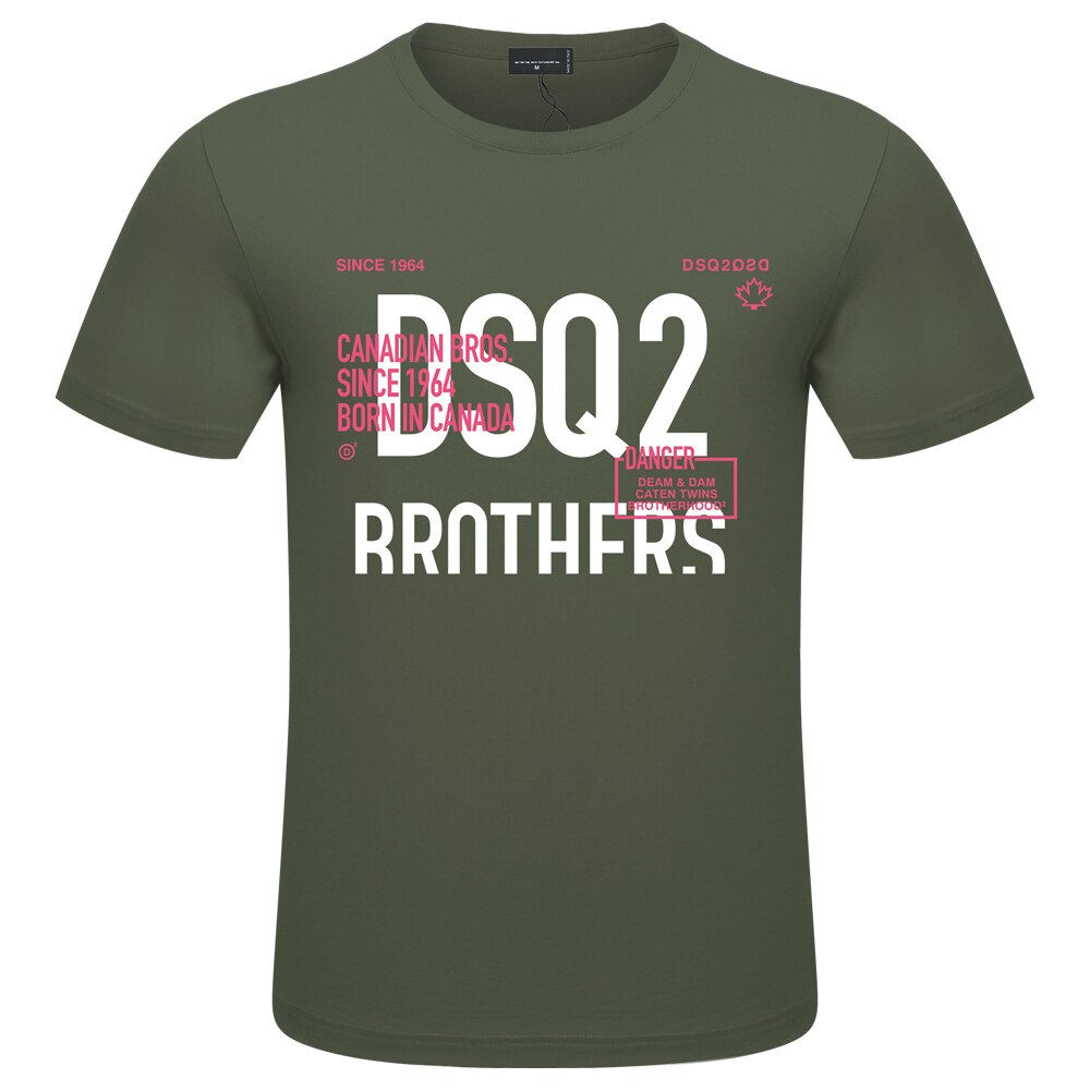 DSQ2 Brand Mens Summer T-Shirt Print ICON High Quality Cotton Mens Womens Casual Loose Short Sleeve Couple T-shirt Hip Hop