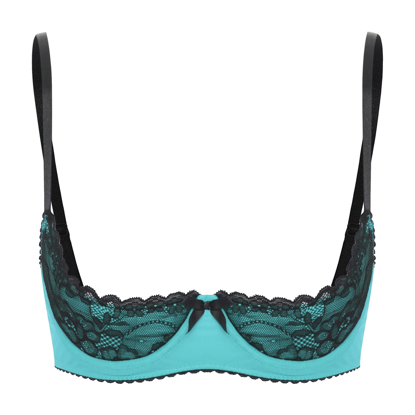 Damen sexy bestickte Spitze Demi Cup BHs Balcon ette ungefüttert unter verdrahtet Regal BH Bra lette Push-up Bandeau Unterwäsche