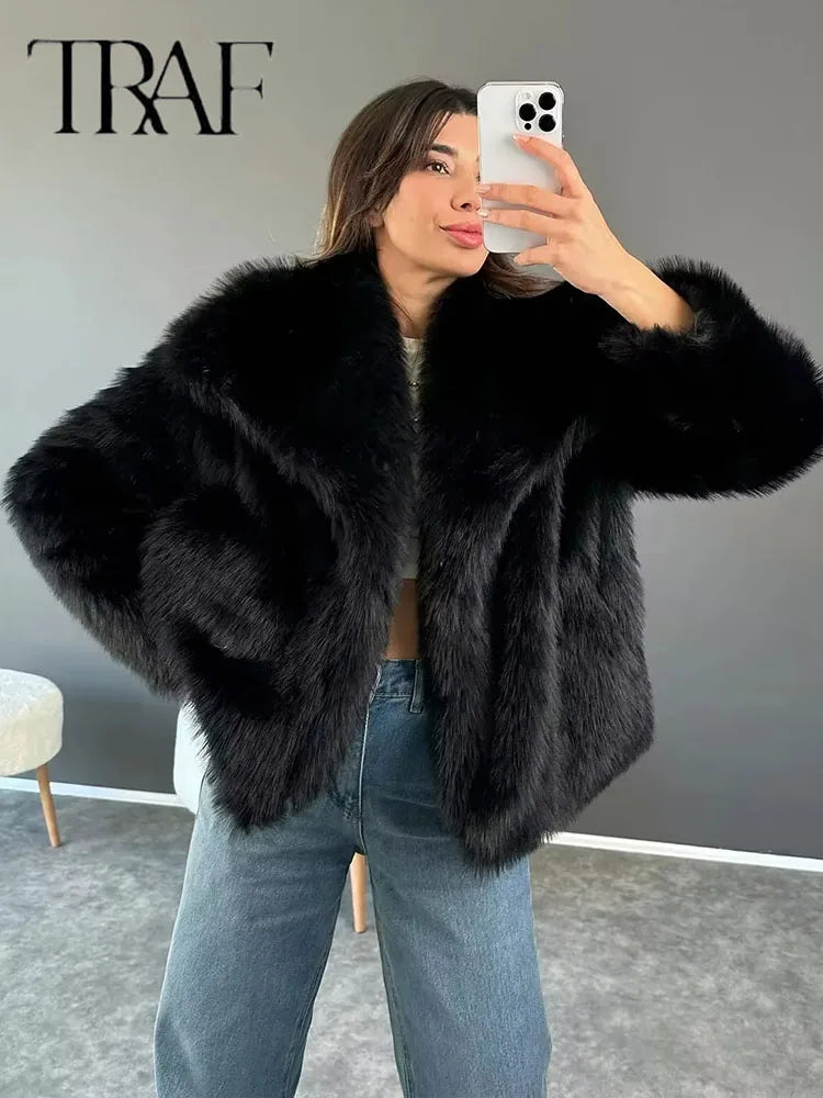 ONKOGENE Metall Farbe Pailletten Gewebte Jacke Für Frauen Lose Stehkragen Langarm Mantel 2023 Herbst Winter Chic Weibliche Oberbekleidung