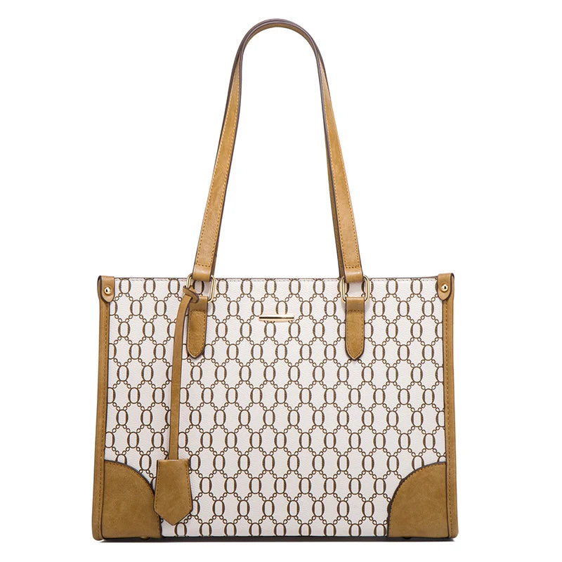 TRAVEASY 2023 Brand New Fashion High Quality Ladies Handbags Geometric Design PU Leather Women Composite Bags Tote Bag