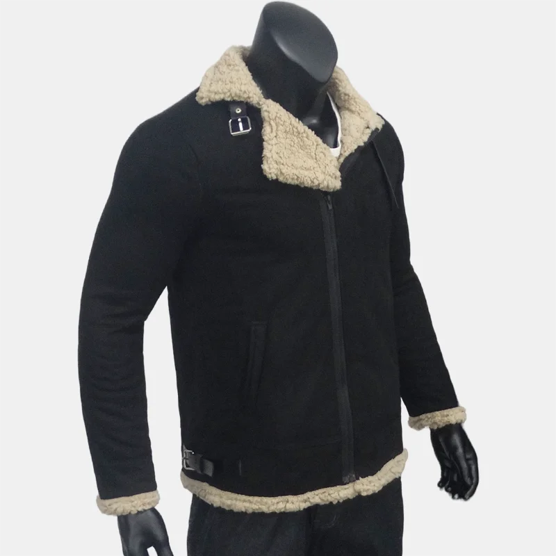 Wildlederjacke für Herren, Winter, leicht, warm, Fleecemantel, kältebeständig, Reißverschluss, Herrenbekleidung, Oberbekleidung aus synthetischer Wolle, M-5XL