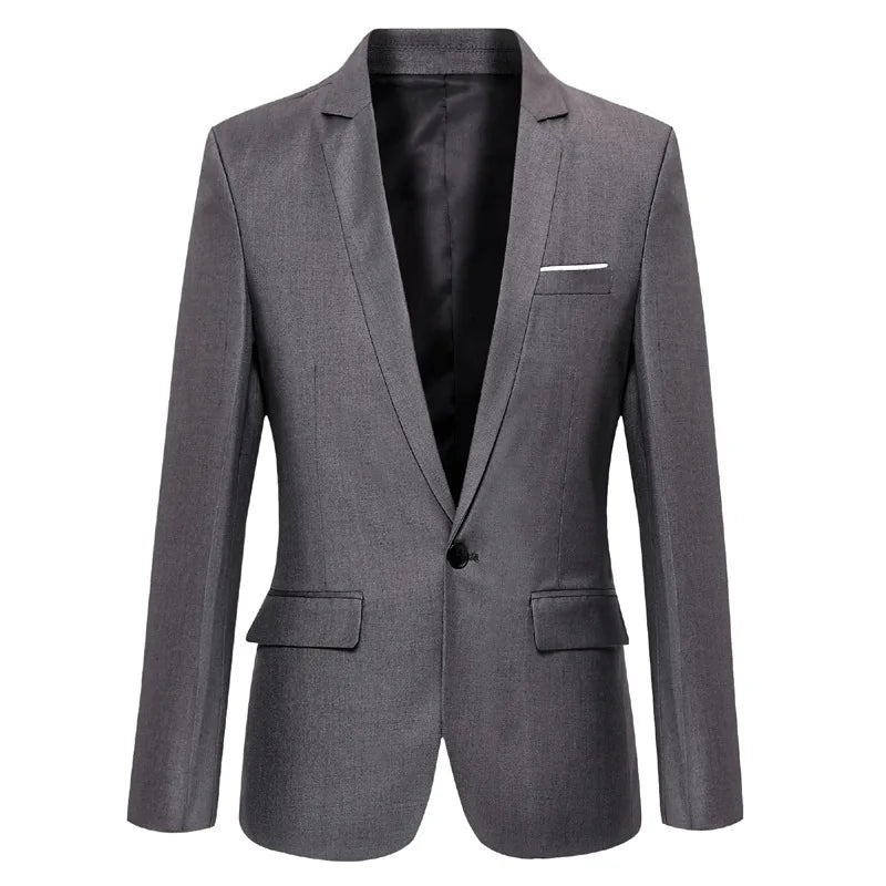 Classic Men's Blazer Solid Slim Fitting Business Casual Blazer Men Clothing Wedding Suit Jacket  Blazer Homem