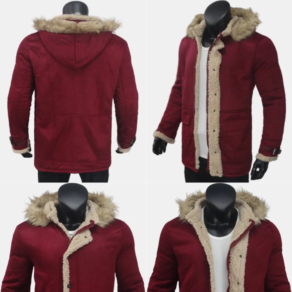 Winter herren Jacken Wildleder Warme Windjacke Mit Kapuze Fleece Jacke Männer Wolle Verdickt Pelz Kragen Oberbekleidung männer Kleidung S-5XL