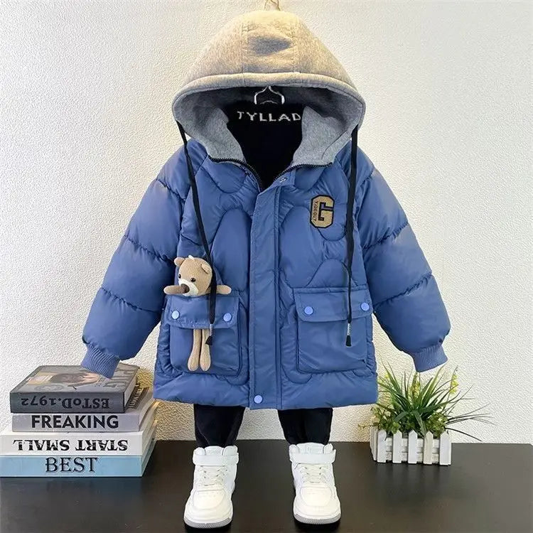 Warm halten Winter Jungen Jacke wasserdicht Mode Baby Mantel Kapuze Reiß verschluss Jungen Oberbekleidung Geburtstags geschenk 4 6 8 10 Jahre Kinder kleidung