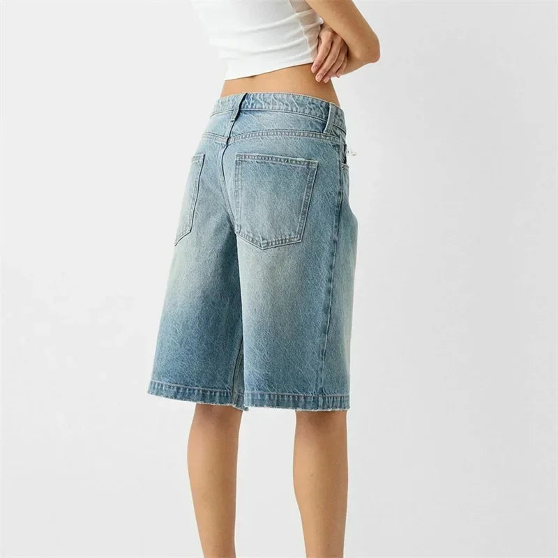 Gerade Sieben viertel Jeans Hosen