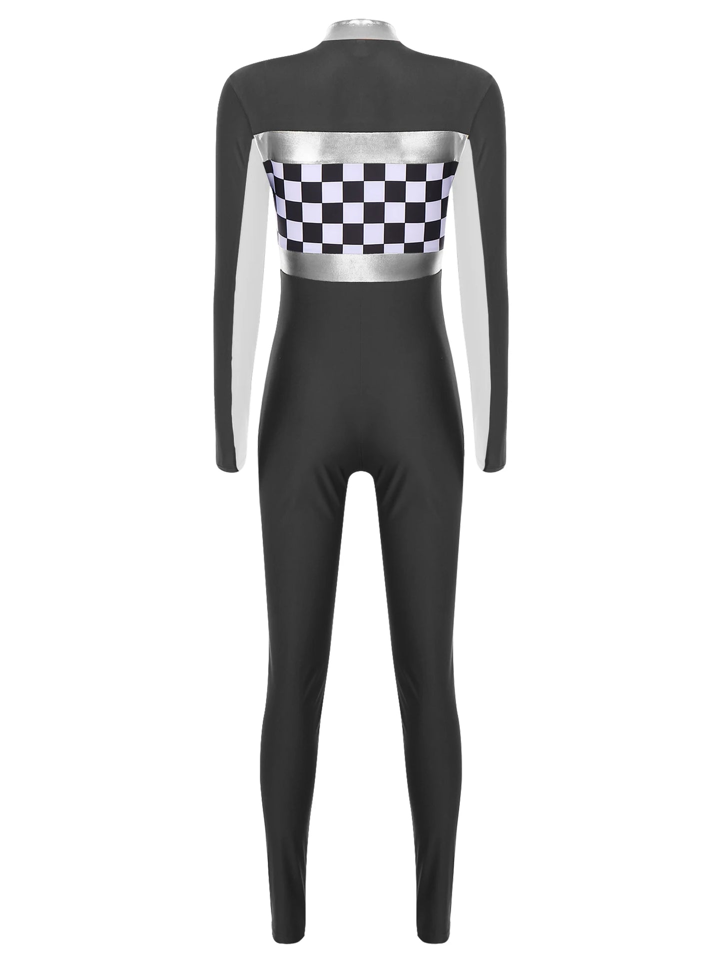 Damen Rennwagen Fahrer Overall Halloween Dragster Racer Pullover Kostüm für Themen Party Motorsport Cosplay Kostüm