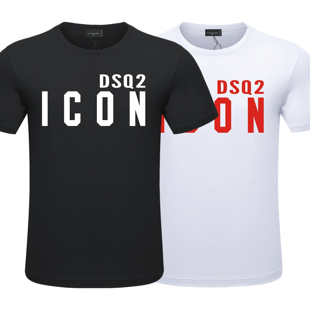 DSQ2 Summer O-Tshirt Mens Women Casual ICON Print Short Sleeve Couple T-shirt Cotton Sports T-shirt Hip Hop Tees Streetwear