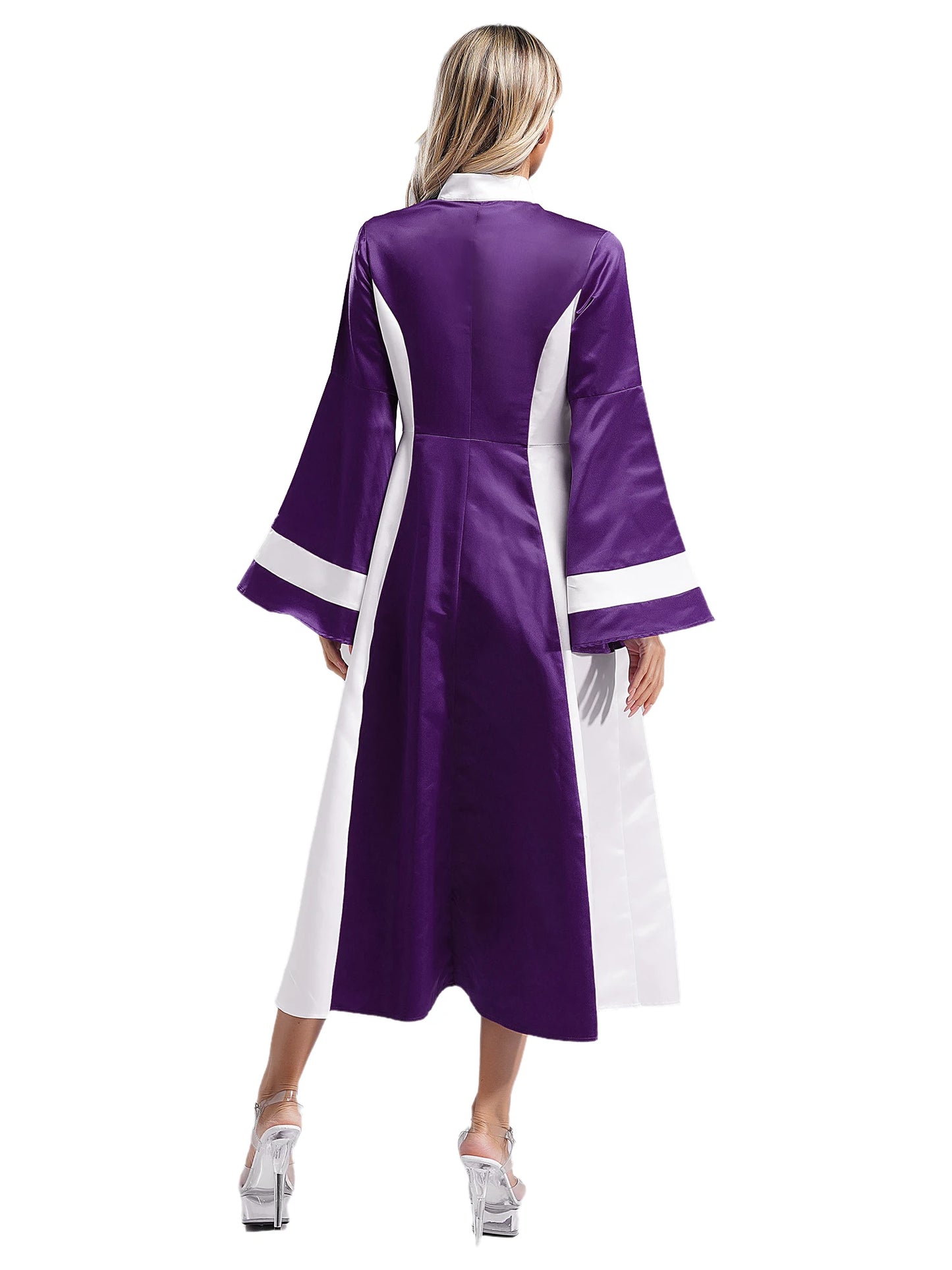 Mittelalterliches Klerus-Kleid für Damen, lange ausgestellte Ärmel, elegante Kirchenrobe, Pastor, Chor, christliches Kleid, Halloween-Cosplay-Kostüme