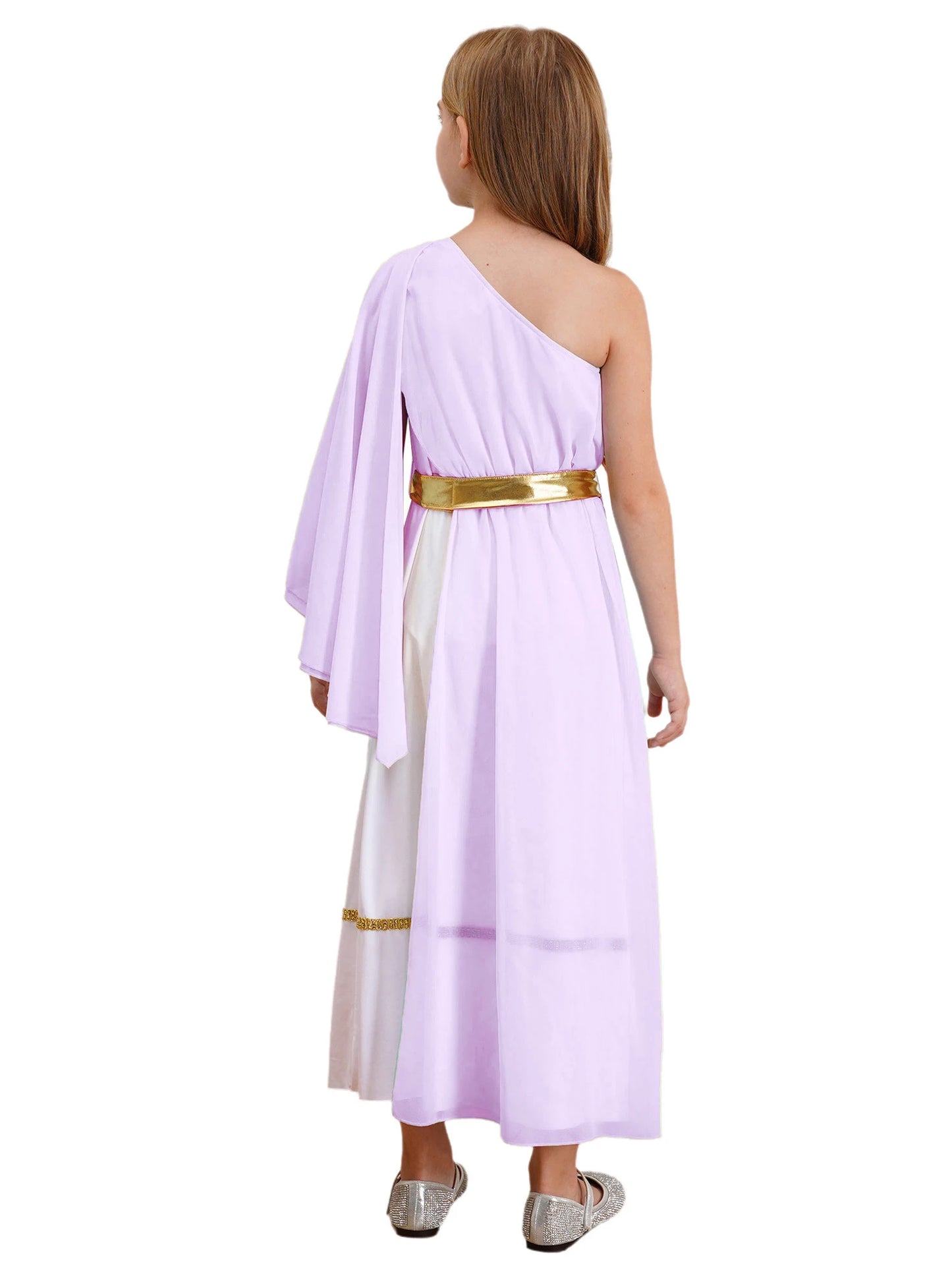 Kids Girls Greek Princess Costume Ancient Roman Empress Tulle Long Maxi Dresses Halloween Toga God Nobility Cosplay Dress Up