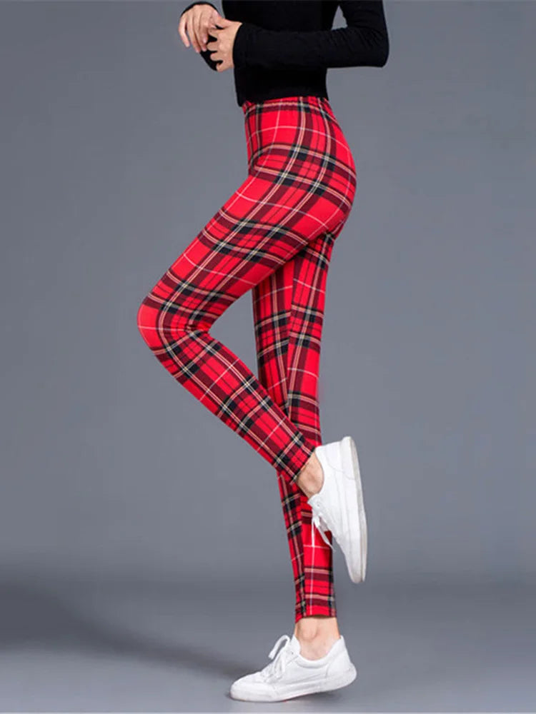 Plaid Leggings Women Sexy Pants Push Up Leggings Fashion Fitness Leggins Gym Sporting High Waist Trousers