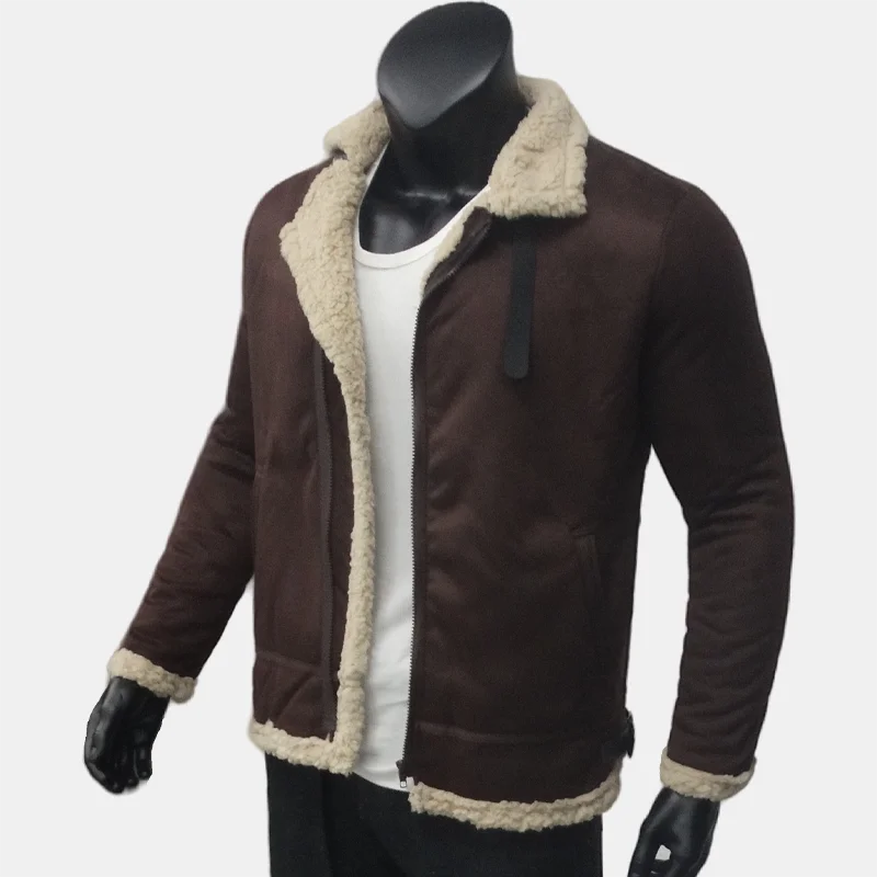 Wildlederjacke für Herren, Winter, leicht, warm, Fleecemantel, kältebeständig, Reißverschluss, Herrenbekleidung, Oberbekleidung aus synthetischer Wolle, M-5XL