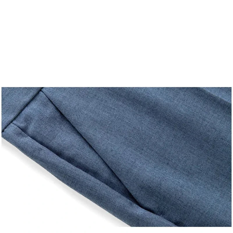 Herren lässig Business Slim Anzug Hose blau und grau einfarbig männliche Hose