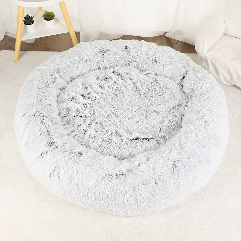 Dog Bed Donut Big Large Round Basket Plush Beds for Dogs Medium Accessories Fluffy Kennel Small Puppy Washable Pets Cat Products