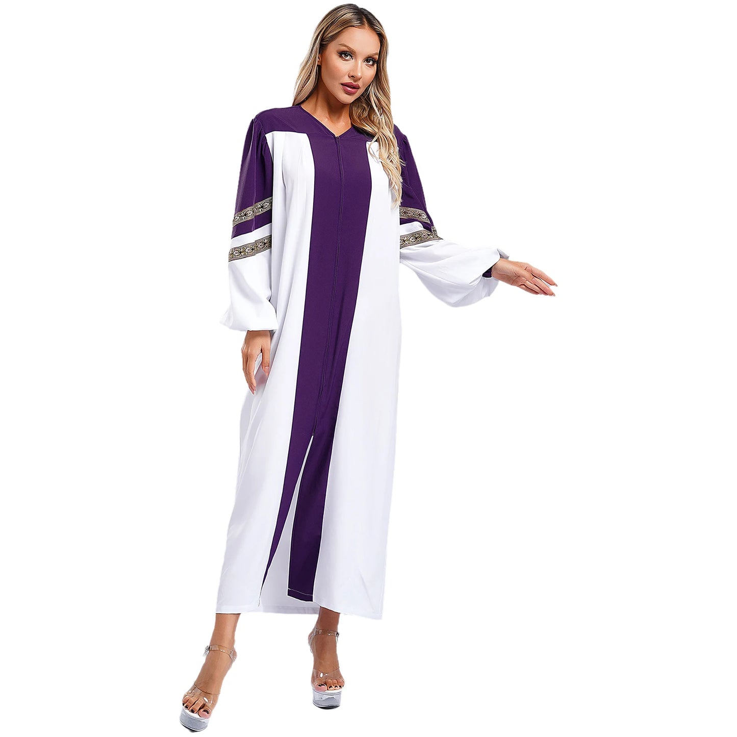 Damen Klerus Roben Minister Chor Robe Mittelalter Soutane Prediger Pastor Lange Kleider Abschlusskleid Halloween Cosplay Dress Up