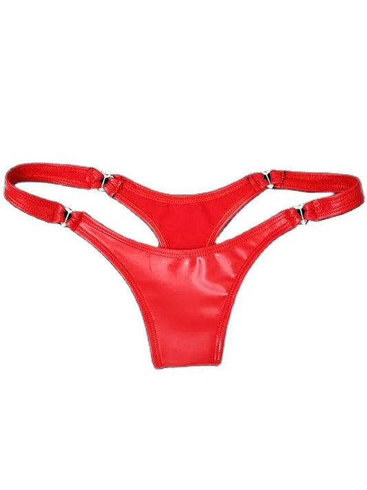 S-XXL Wet Look PVC Thong And G String Matt Shiny PU Leather Bikini Briefs Tangas Women Sexy Calcinha Underwear Bragas Lingerie