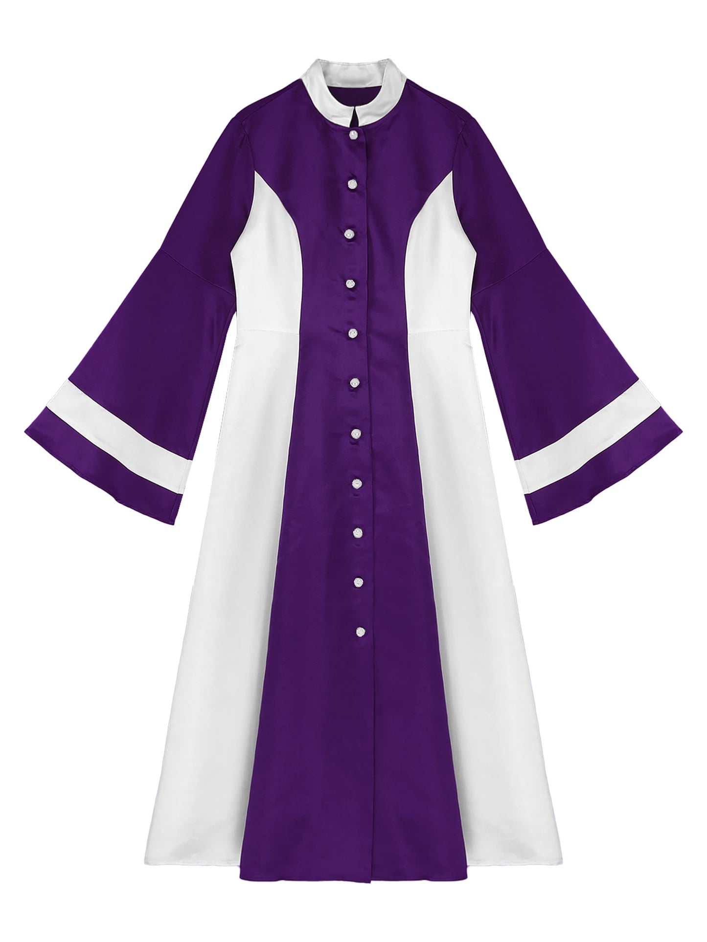 Mittelalterliches Klerus-Kleid für Damen, lange ausgestellte Ärmel, elegante Kirchenrobe, Pastor, Chor, christliches Kleid, Halloween-Cosplay-Kostüme