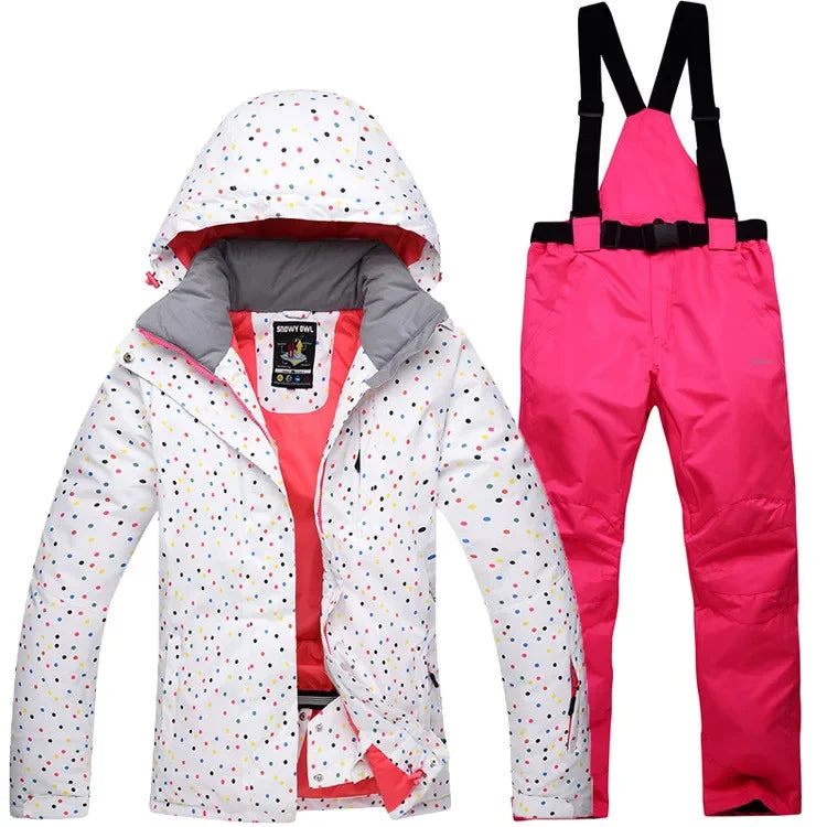 Winter Frauen Ski Anzug Thermische Ski Jacke Hosen Set Winddicht Wasserdicht Snowboarden Jacke Weibliche Ski Anzüge Schnee Mantel